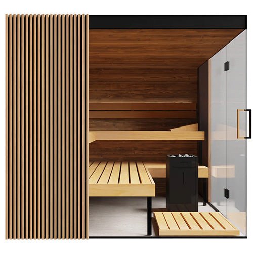 ThermaSol Aalto 4 Person Indoor Traditional Sauna Kit with Semi - Panoramic Glass -  product_vendor - Peak Primal Wellness