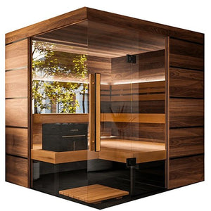 ThermaSol Astra 4 Person Indoor Traditional Sauna Kit with Semi - Panoramic Glass -  product_vendor - Peak Primal Wellness