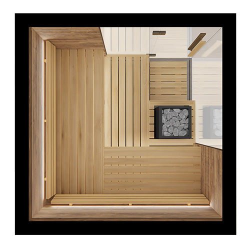 ThermaSol Astra 4 Person Indoor Traditional Sauna Kit with Semi - Panoramic Glass -  product_vendor - Peak Primal Wellness