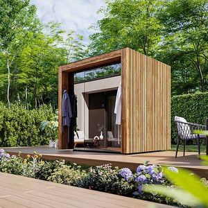 ThermaSol Fortis 4 Person Outdoor Traditional Sauna Cabin with Eave & Tinted Glass -  product_vendor - Peak Primal Wellness