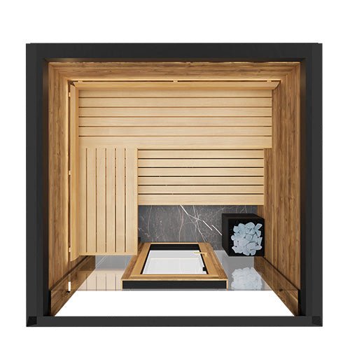 ThermaSol Fortis 4 Person Outdoor Traditional Sauna Cabin with Eave & Tinted Glass -  product_vendor - Peak Primal Wellness