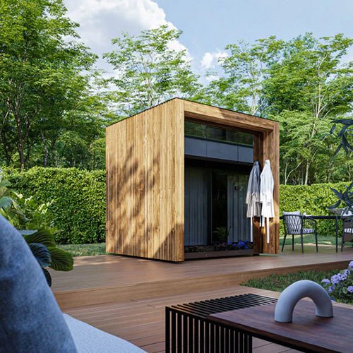 ThermaSol Fortis 4 Person Outdoor Traditional Sauna Cabin with Eave & Tinted Glass -  product_vendor - Peak Primal Wellness