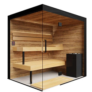 ThermaSol Lumaria 5 Person Indoor Traditional Sauna Kit with Panoramic Glass -  product_vendor - Peak Primal Wellness