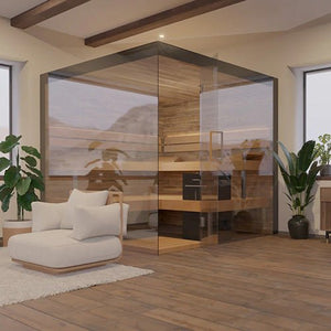 ThermaSol Lumaria 5 Person Indoor Traditional Sauna Kit with Panoramic Glass -  product_vendor - Peak Primal Wellness