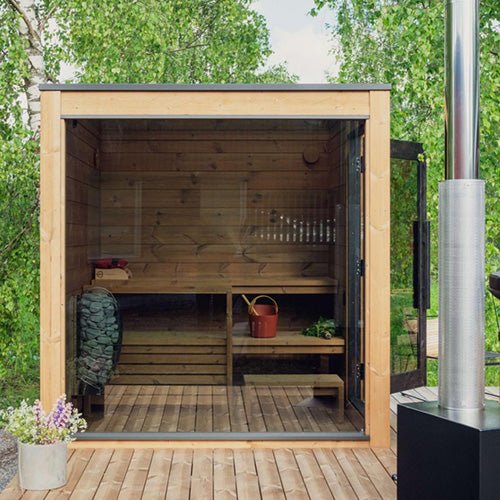 ThermaSol Nordic Dawn 4 Person Outdoor Traditional Pine Sauna Cabin -  product_vendor - Peak Primal Wellness