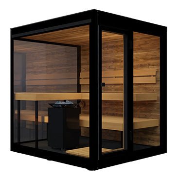 ThermaSol Vue 4 Person Outdoor Traditional Sauna Cabin with Mirrored Glass -  product_vendor - Peak Primal Wellness
