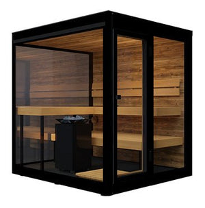 ThermaSol Vue 4 Person Outdoor Traditional Sauna Cabin with Mirrored Glass -  product_vendor - Peak Primal Wellness