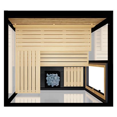ThermaSol Vue 4 Person Outdoor Traditional Sauna Cabin with Mirrored Glass -  product_vendor - Peak Primal Wellness