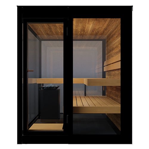 ThermaSol Vue 4 Person Outdoor Traditional Sauna Cabin with Mirrored Glass -  product_vendor - Peak Primal Wellness