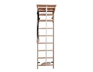 BenchK 112 + A204 - Wall Bars Swedish Ladder Solid Beech Wood Gymnastic Ladder with Adjustable Desk & Rings -  product_vendor - Peak Primal Wellness