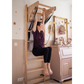 BenchK Wall Bars 112 + A204 - Solid Beech Wood Gymnastic Ladder with Adjustable Desk & Rings