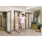 BenchK 221B Wall Bars - Beech Wood & Steel Gymnastic Ladder with 6-Grip Pull-Up Bar, 150 kg Capacity