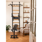 BenchK 523B Wall Bars with Bench, Pull-Up & Dip Bars, Compact Beech Wood & Steel Design