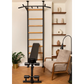 BenchK 523B Wall Bars with Bench, Pull-Up & Dip Bars, Compact Beech Wood & Steel Design