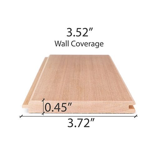 ProSaunas CEDAR 1/2X4 VG T&G V2E | Sauna Wood, Vertical Grain, Clear Grade A+, Tongue & Groove, V - Joint on 2 Edges of the Smooth Face, Wall Material -  product_vendor - Peak Primal Wellness