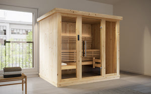 SaunaLife Xperience X7 Indoor Home Sauna - Spacious, Wi-Fi Controlled, Premium Norice Spruce