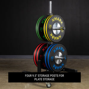 XMark Commercial Bumper Plate Tree on Castors with Dual Bar Holders -  product_vendor - Peak Primal Wellness