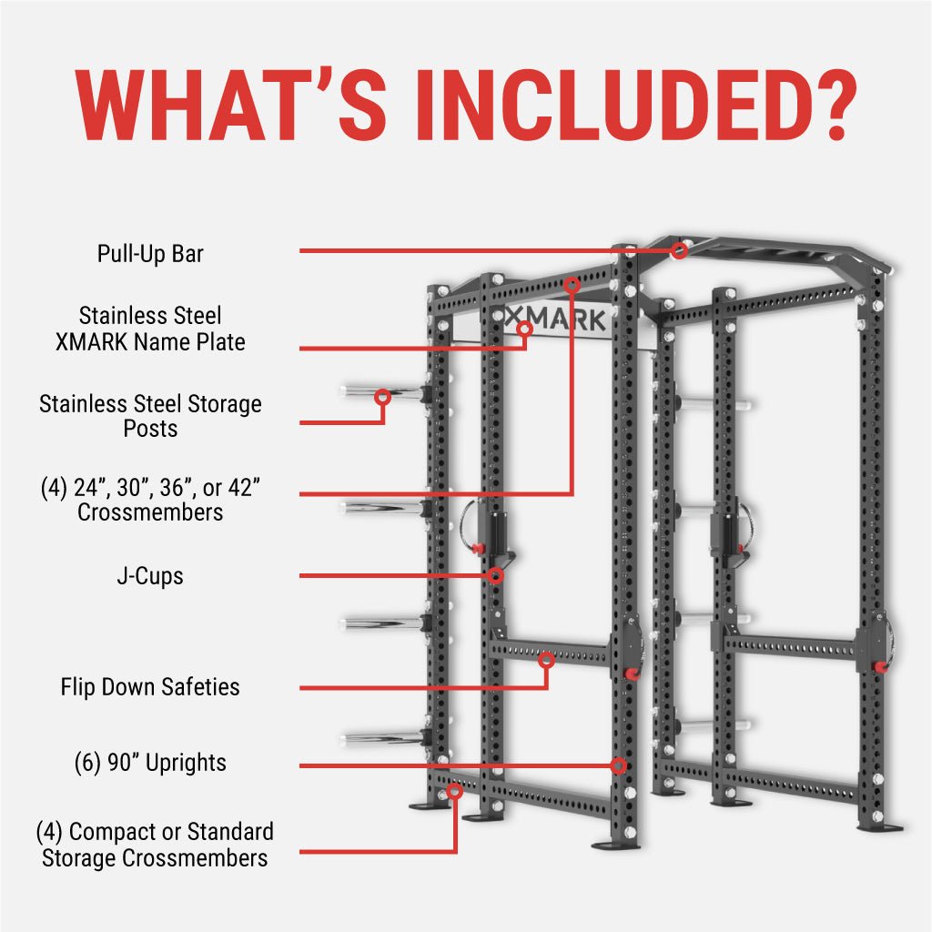 XMark Viper Power Rack with Storage & Flip Down Safeties -  product_vendor - Peak Primal Wellness