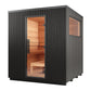 Auroom Garda 6-Person Fully Assembled Outdoor Traditional Sauna Cabin w/ Black Thermo-Pine Wood -  product_vendor - Peak Primal Wellness