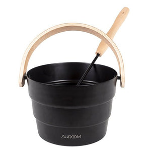 Auroom Sauna Pail & Ladle | Sauna Bucket & Ladle, Black Aluminum, 1.5 Gallon (6L) -  product_vendor - Peak Primal Wellness