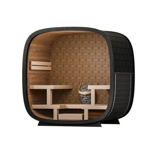 Leil Saunas Black Cube Premium - 4 Person Outdoor Sauna Kit -  product_vendor - Peak Primal Wellness
