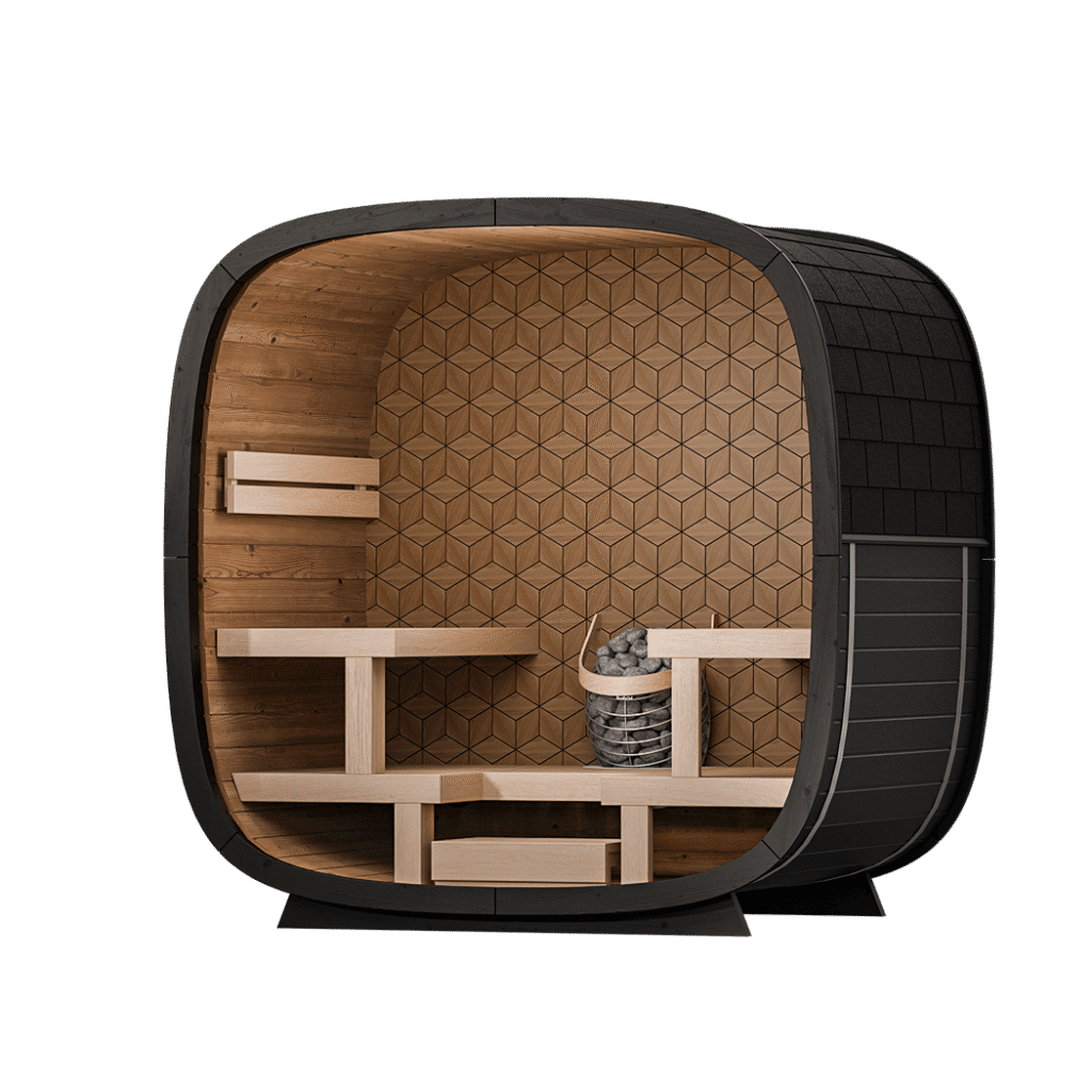 Leil Saunas Black Cube Premium - 4 Person Outdoor Sauna Kit -  product_vendor - Peak Primal Wellness