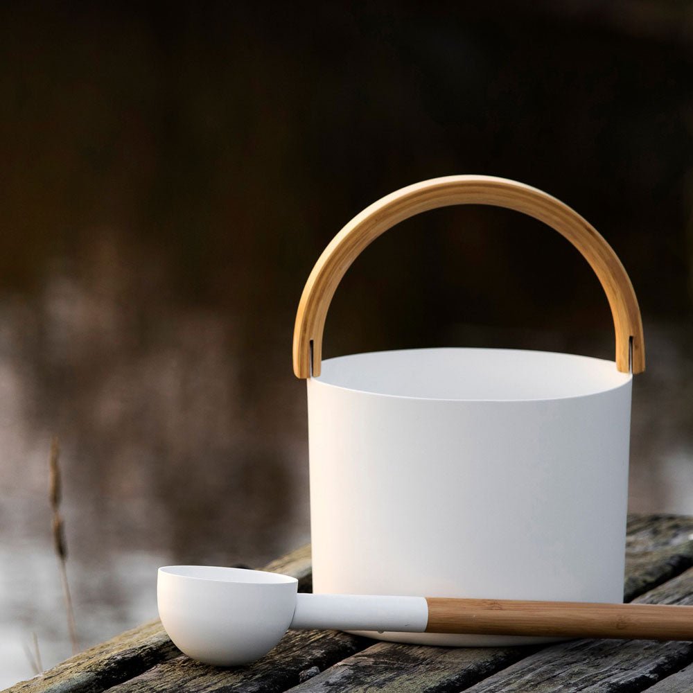 KOLO Sauna Set 2 | Sauna Bucket with curved handle and Ladle, Bamboo/Aluminum, 1Gal -  product_vendor - Peak Primal Wellness