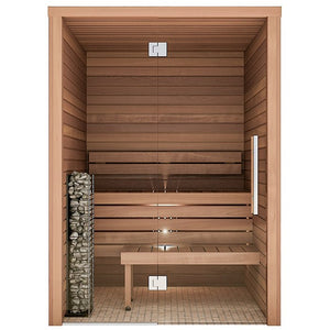 Auroom Cala Glass 4-Person Traditional Sauna Kit w/ Thermo-Aspen Wood -  product_vendor - Peak Primal Wellness