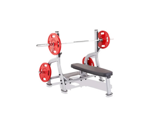 Steelflex NOFB Olympic Flat Bench - Ergonomic Design with Spotter Platform for Safe Lifting