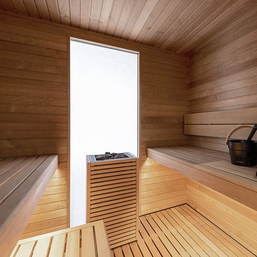Auroom Garda 6-Person Fully Assembled Outdoor Traditional Sauna Cabin w/ Black Thermo-Pine Wood -  product_vendor - Peak Primal Wellness