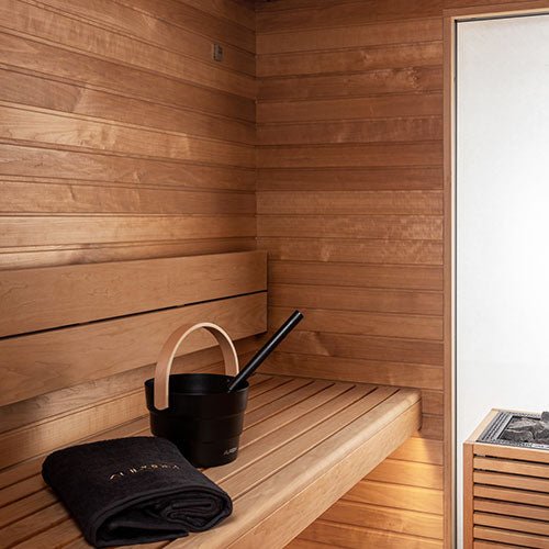 Auroom Garda 6-Person Fully Assembled Outdoor Traditional Sauna Cabin w/ Black Thermo-Pine Wood -  product_vendor - Peak Primal Wellness