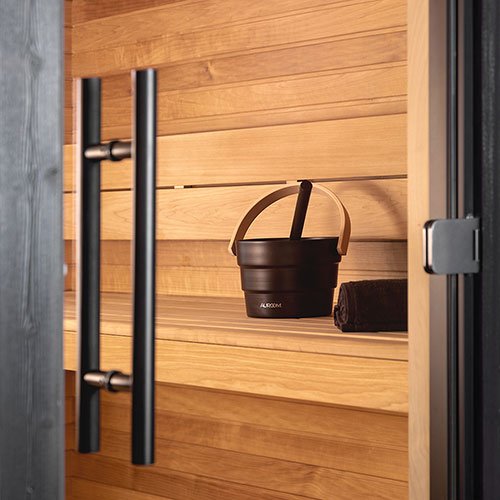 Auroom Garda 6-Person Fully Assembled Outdoor Traditional Sauna Cabin w/ Black Thermo-Pine Wood -  product_vendor - Peak Primal Wellness