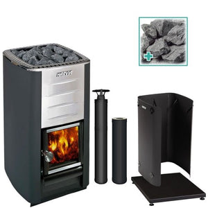 Harvia M3 BK Pkg Wood - Burning Sauna Stove Package, 16.5kW -  product_vendor - Peak Primal Wellness