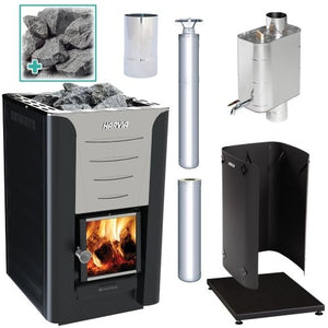 Harvia Pro 20 SS WH Pkg Wood - Burning Sauna Stove Package, 24kW -  product_vendor - Peak Primal Wellness