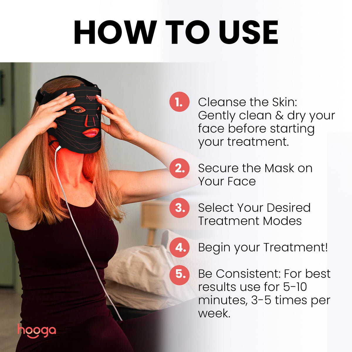 Hooga Red Light Therapy Face Mask -  product_vendor - Peak Primal Wellness