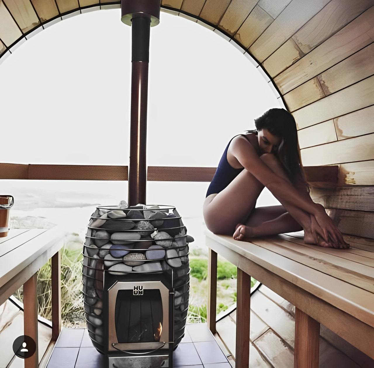 HUUM Sauna Wood Stove Chimney Kit, Barrel - Thumbnail 2