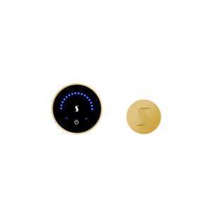 Close-up view of ThermaSol MTC-SVRD MicroTouch Steam Shower Control showcasing its sleek design and digital LED display.