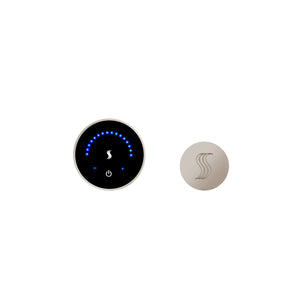 ThermaSol steam shower control and steam head featuring MicroTouch technology and aromatherapy capabilities.