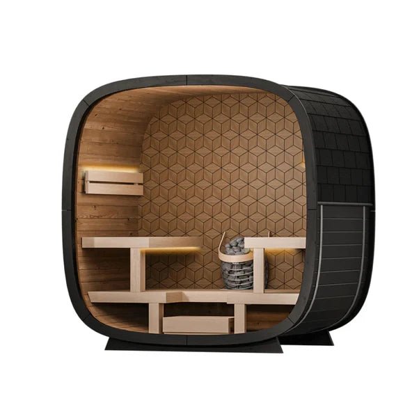 Leil Saunas Black Cube Premium - 4 Person Outdoor Sauna Kit -  product_vendor - Peak Primal Wellness