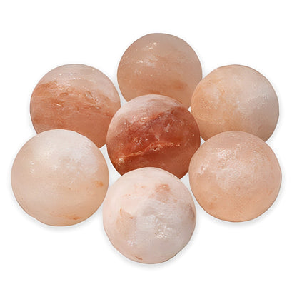 Saunum Himalayan Salt Sphere Set - 7 Pink Salt Orbs for Enhanced Sauna Experience