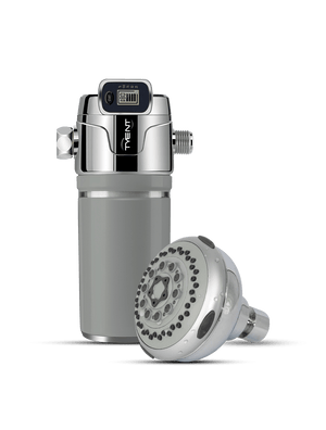 Tyent Shower Lux 99% Chlorine Removal Filter with Massage Head - Chrome & Gray Design -  product_vendor - Peak Primal Wellness