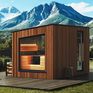 Auroom Terra 6-Person Outdoor Traditional Sauna Cabin w/ Natural Thermo-Pine Wood -  product_vendor - Peak Primal Wellness