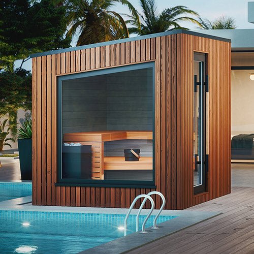 Auroom Terra 6-Person Outdoor Traditional Sauna Cabin w/ Natural Thermo-Pine Wood -  product_vendor - Peak Primal Wellness