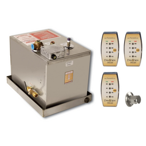 ThermaSol DS-150 10kW steam bath generator showcasing durable stainless steel construction for day spas and hotels.