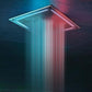 ThermaSol HydroVive 18" Multi-Sensory Shower System showcasing LED lights in a modern bathroom setting.
