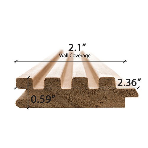 ProSaunas THERMO - ASPEN GROOVE - S 1X3 (15mm x 60mm) T&G | Sauna Wood, Thermally - Modified, Tongue & Groove, Fluted Slat, Wall Material -  product_vendor - Peak Primal Wellness