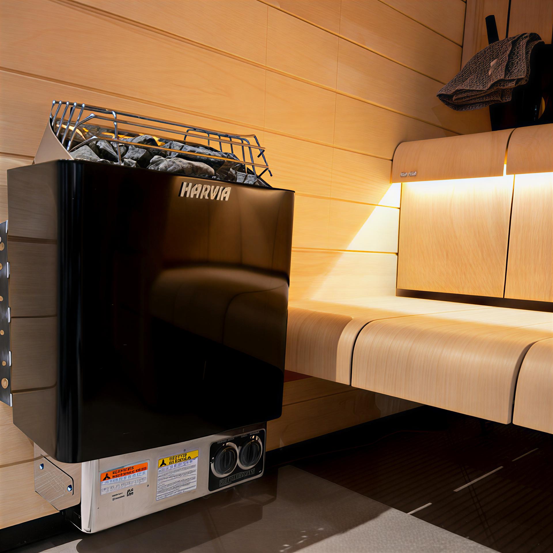 Harvia KIP60B KIP Series 6kW Electric Sauna Heater, Built - In Controls, Black -  product_vendor - Peak Primal Wellness