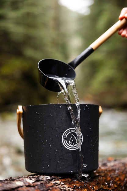 North Shore Sauna 5L Black Aluminum Sauna Bucket and Ladle Set with Elegant Bamboo Handles -  product_vendor - Peak Primal Wellness