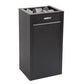 Close-up of Harvia Virta HL110E sauna heater showcasing the deep stone compartment for efficient heating and authentic Harvia AC3020 stones.